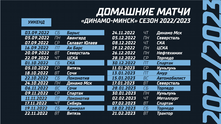 Цска расписание домашних матчей